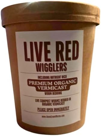 250+ (1/4LB) Red Wigglers Live Worms for Composting and Garden - Live Delivery Guaranteed! Red Worms for Worm Castings - Wiggly Wrigglers - Great