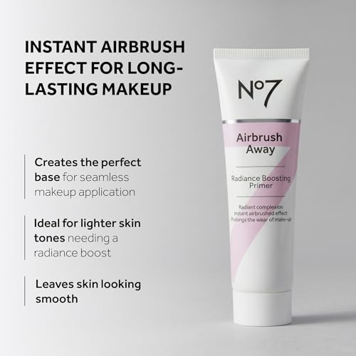 No7 Airbrush Away Radiance Boosting Foundation Primer, 30ml | Illuminating Formula, Dewy, Smooth & Radiant Skin