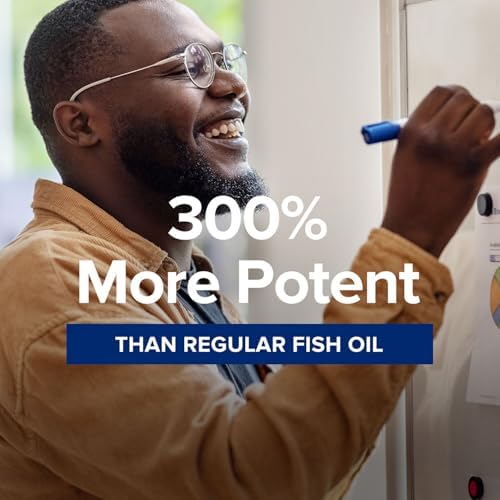 GNC Triple Strength Fish Oil Mini, 1000mg EPA & DHA, 120 Mini Softgels | Provides 1000mg EPA and DHA per Serving to Support Heart, Brain, Skin, Eye, Joint Health, and a Balanced Mood