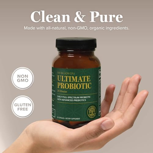 Ultimate Probiotic 100 Billion CFU with Prebiotics, Gut Health (60 Count)