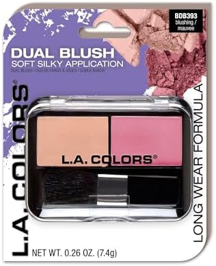 L.A. COLORS Dual Blush (carded), Plushed/Soft Rose CBDB394