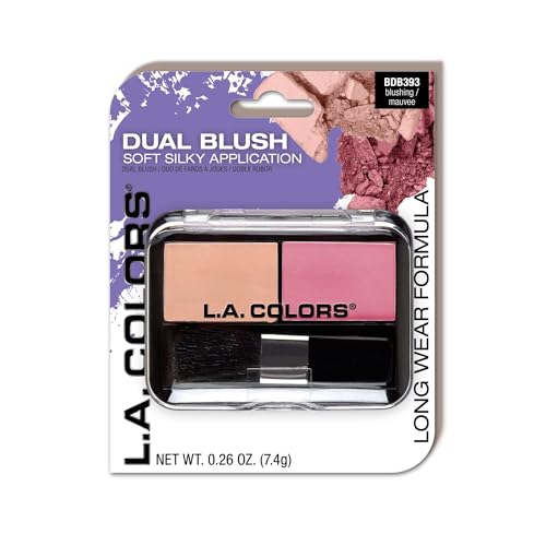 L.A. COLORS Dual Blush (carded), Plushed/Soft Rose CBDB394
