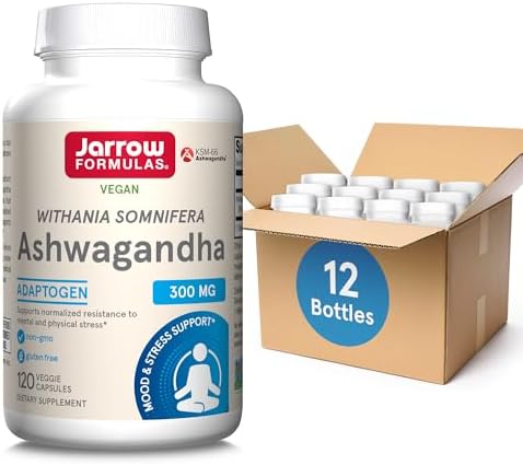 Jarrow Ashwagandha Capsules, 300 mg for Stress Support, 120 Count