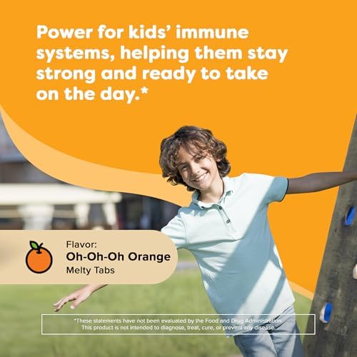 Renzo's Invincible Kids Vitamin C with Elderberry Vitamin C and Zinc, Dissolvable Kids Vitamins for Immune Support, Sugar-Free Melty Tabs