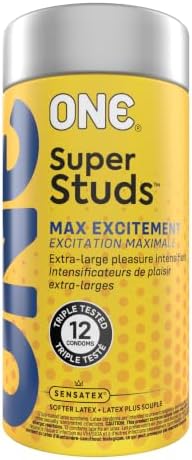 ONE® Condoms Super Studs | Studded Condoms, Textured Condoms, Latex Condoms 12 Pack