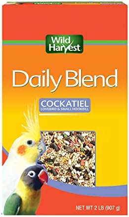 Wild Harvest Daily Blend Nutrition Diet, 2 Pounds, Bird Food for Cockatiels, Lovebirds and Small Hookbills