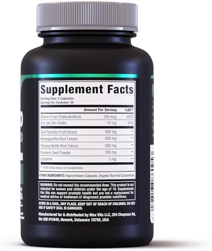 Prostate Premium - Saw Palmetto for Men, Stinging Nettle, Ashwagandha, Lycopene, Bladder & Urinary Relief, Prostate Supplement for Men, 60ct