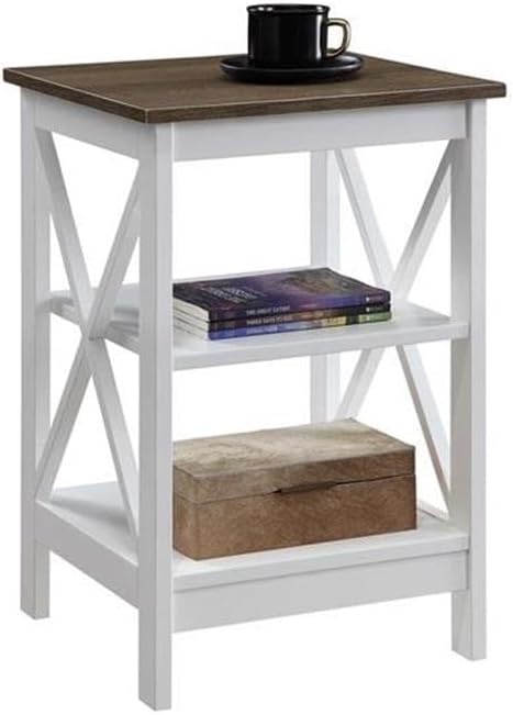 Convenience Concepts Oxford End Table 15.75" - Modern Living Room Table with Storage Shelves, Transitional Nightstand Side Table for Home Decor and Display, Espresso