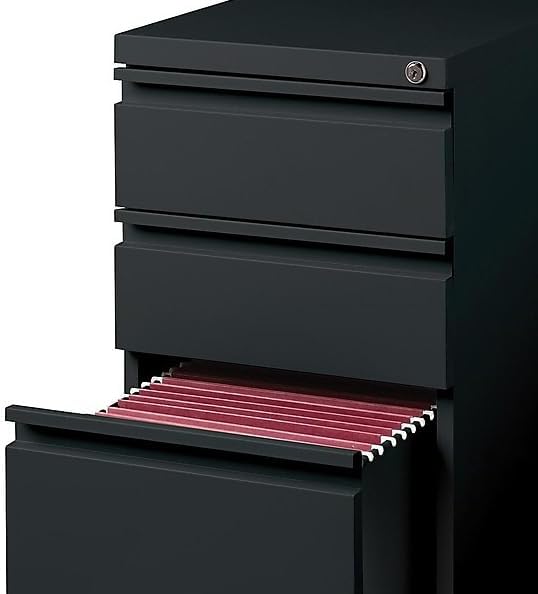 Staples 3-Drawer Vertical File Cabinet, Letter Size Documents, Lockable, 19.88" D x 15" W x 27.75" H, Black