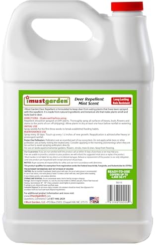 I Must Garden Deer Repellent: Powerful All-Natural Protection, 32oz Mint | Ready to Use Spray - Safe for Plants Pets & Pollinators - Pleasant Scent - Long-Lasting Control