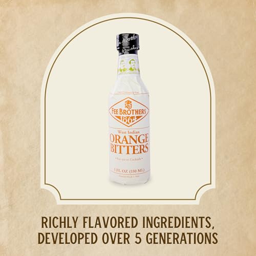 Fee Brothers West Indian Orange Cocktail Bitters, 5 fl oz (150ml) | Aromatic Cocktail Mixer & Concentrated Flavoring, Gluten Free, Vegan-Friendly