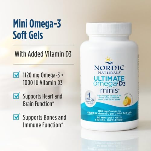 Nordic Naturals Ultimate Omega 2X Mini D3, 1120mg+1000IU