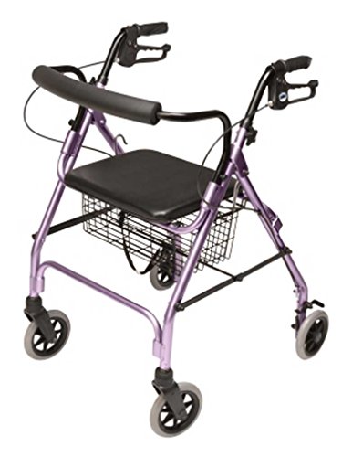 Lumex Walkabout Lite Rollator – Lightweight 14.5 lb. Rolling Walker with Seat for Seniors, Lavender