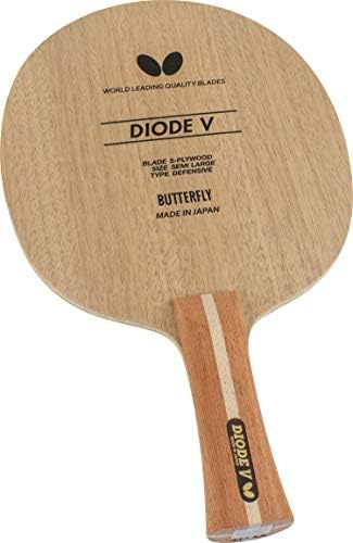 Butterfly Diode V Table Tennis Blade - All-Wood Chopper/Modern Defender Blade - Diode V Blade - Professional Table Tennis Blade - Available in FL and ST Handle Styles - Made in Japan
