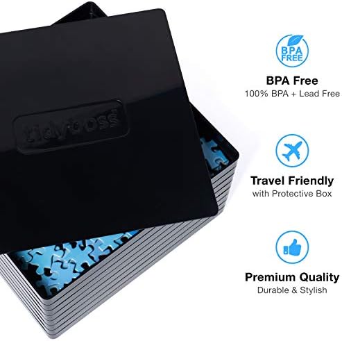 Tidyboss 8 Puzzle Sorting Trays with Lid 8" x 8" - Portable Jigsaw Puzzle Accessories White Background Makes Pieces Stand Out to Better Sort Patterns