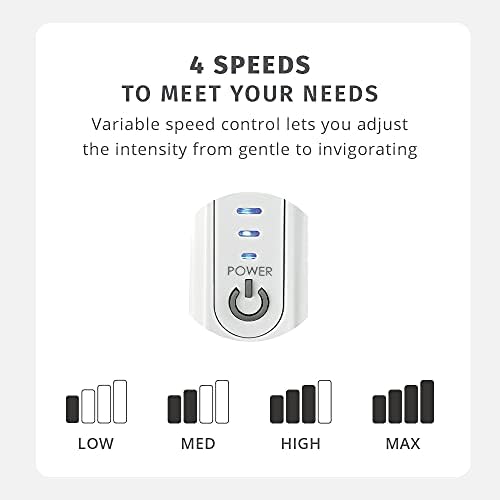 Homedics Back Massager Heated Automatic Percussion Body Massager | with Dual Pivoting Heads, for Back, Body and Neck Massage, Interchangeable Nodes