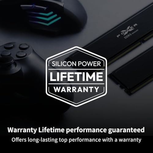 Silicon Power Value Gaming DDR5 32GB (2x16GB) 6000MT/s (PC5-48000) 288-pin CL30 1.35V UDIMM Desktop RAM Computer Memory SP032GXLWU60AFDJ