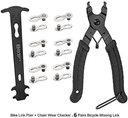 Bike Link Plier + Chain Wear Gauge + 6 Pairs Bicycle Missing Link