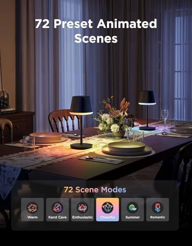 Govee Smart Cordless Table Lamp Classic (No Adapter), RGBIC Desk Lamp | Rechargeable Table Lamp for Bedroom, Living Room