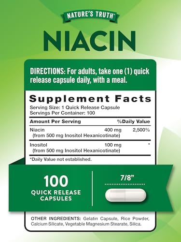 Nature's Truth Flush Free Niacin | 500mg | 100 Capsules