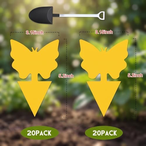 40 Pack Fungus Gnat Traps, Yellow Sticky Fruit Fly Traps for Indoor Plants