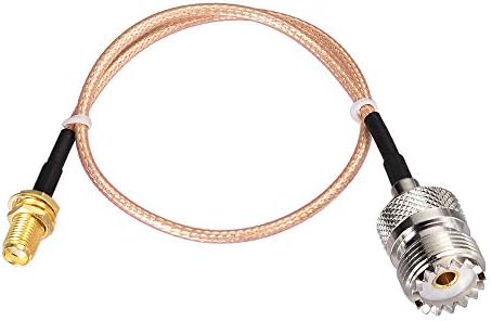 Superbat Coax UHF Female SO-239 to SMA Female Adapter Extension Cable RG316 12" for Baofeng CB Radio Handheld Walkie Talkie 2pcs