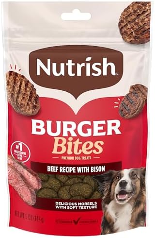 Nutrish Burger Bites Dog Treats, Beef Recipe, 12 oz. Pouch (Rachael Ray)