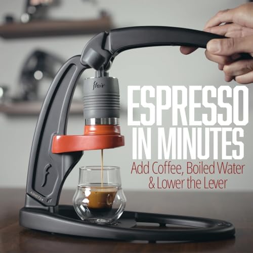 Flair UPDATED Espresso Maker - Classic: All manual lever espresso maker for the home - Pressure gauge and two portafilters included