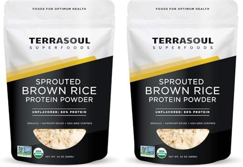 Terrasoul Superfoods Organic Sprouted Brown Rice Protein Powder, 1.5 Pounds