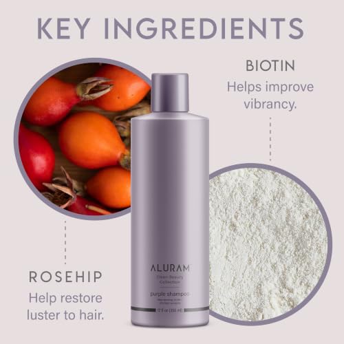 ALURAM Coconut Water Purple Shampoo for Women, Boosts Brightness, Banishes Brass, for All Hair Types
