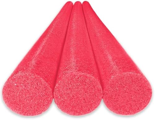 Oodles of Noodles Solid Deluxe Extra Long Pool Noodles - 3 Pack - Approx. 55 inch x 2.75 inch Durable Floating Foam Tubes - Premium Foam Noodle for Swimming, Crafts, Exercise, and Water Activities
