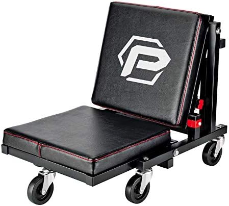 Powerbuilt 2-in-1 Rolling Creeper Seat Converts from High to Low Roller Seat, Fast, Tool-Free Conversion, Garage, Shop, Brake Jobs, Washing, Detailing