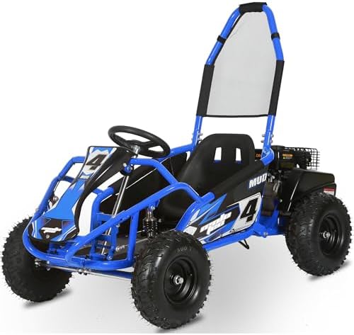 MotoTec Mud 98cc Go Kart Full Suspension Blue