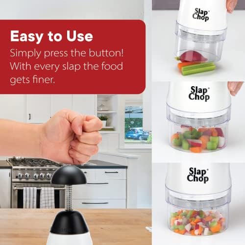 Original Slap Chop Slicer Chopper with Stainless Steel Blades & Butterfly Opening for Easy Cleaning - Vegetable Chopper Gadget, Mini Chopper for Salads - Kitchen Accessory