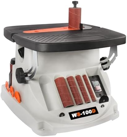 4 x 24 Belt & Oscillating Spindle Sander, KAKA INDUSTRIAL WS-100D | 5 sanding sleeves included