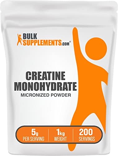 BulkSupplements.com Creatine Monohydrate Powder - Micronized Creatine Powder, Unflavored - Pure & Gluten Free, 5g (5000mg) per Servings