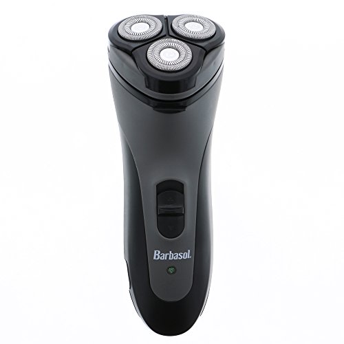 Barbasol Rotary Shaver, Rechargeable Electric Rotary Shaver with Stainless Steel Blades, Pop-Up Trimmer, Wireless Cordless Electric Razor, Close Shave
