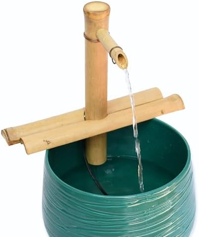 12" Adjustable Bamboo Fountain Kit with Pump – Classic Zen Water Feature for Bowls, Basins, Water Gardens & Patio Decor