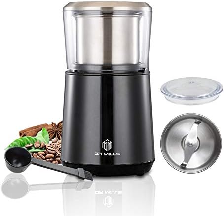 DR MILLS DM-7451 Electric Coffee Grinder, Coffee Bean Grinder Electric Dried Spice, Nut, Herb Grinder, Detachable Cup, Dishwashable