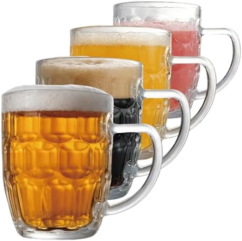 Dimple Stein Beer Mug - 20 OZ (4 Pack)