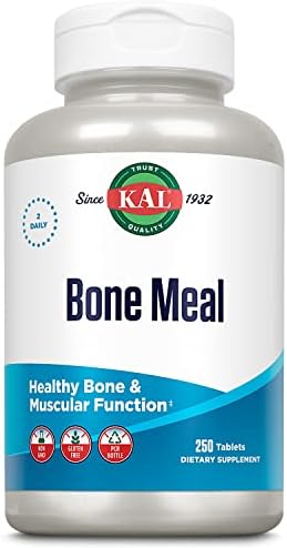 KAL Bone Meal Tablets, Calcium Supplement w/Magnesium, Vitamin D3 and K, Bone Health, Muscle and Nerve Function Support, Rapid Disintegration