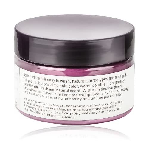 SOVONCARE Pink Hair Styling Wax, Temporary Hair Color Cream for DIY Hairstyle, Cosplay, Halloween, Date - 4.23 oz