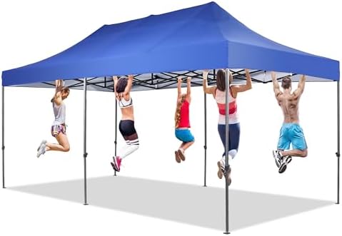 10x20 ft Pop up Canopy Tent, Wonlink Folding Heavy Duty Height Adjustable Shelter Gazebos with Wheeled Bag