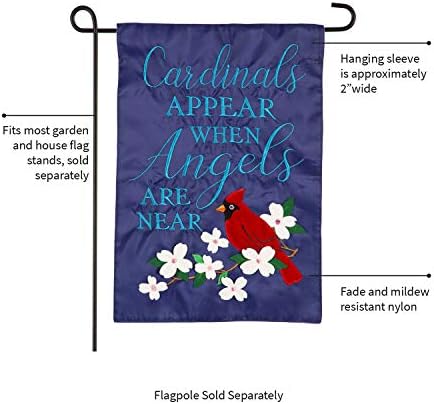 Cardinals Appear Garden Applique Flag - 13 x 1 x 18 Inches