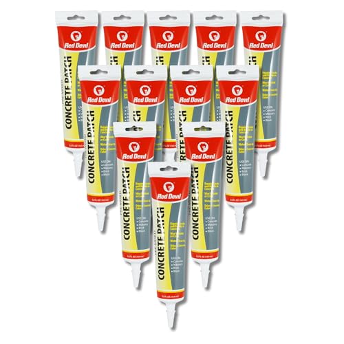 Red Devil 0645 Concrete Repair Patch, Cement Crack Filler, 5.5 Oz Squeeze Tube, Pre-Mixed, Pack of 1, Gray, Made in USA