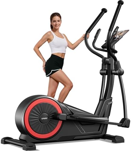 Elliptical Exercise Machine with 15.5''-17'' Stride & Heart Rate Grips,Ultra Silent Magnetic Elliptical Machine for Home with 16 Levels Resistance and LCD Monitor,400 LBS Weight Capacity