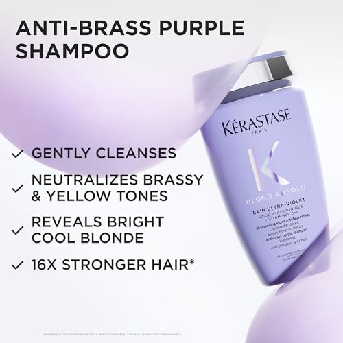 KERASTASE Blond Absolu Bain Ultra-Violet Shampoo - Neutralizes Brassy Undertones, With Blue and Violet Pigments, Restores Shine and Softness