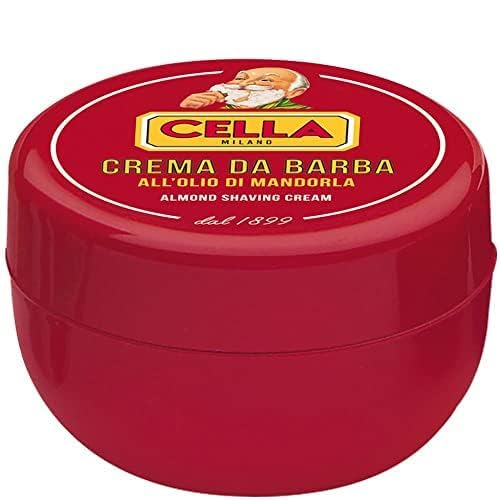 Cella Milano Classic Almond Shaving Cream Soap, 150 g, Made in Italy | Tallow-Based Formula Produces Dense, Creamy Lather With Excellent Cushion