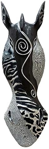 Giraffe Zebra Face Mask Wall Hanging Décor Hand Painted Patterns African Safari Style Decorative Accent Contemporary Variation An Awesome Gifting