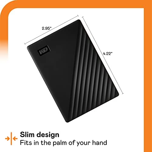 WD 2TB My Passport, Portable External Hard Drive, Black, backup software with defense against ransomware, and password protection